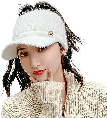 YUSSTAR Open Beanie with Earflaps Visor Brim Bun Ponytail  display picture 3