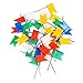 Outus 60 Pieces Multi-Color Map Flag Push Pins, Assorted Colors