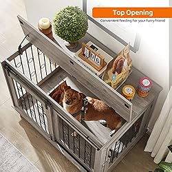 IchbinGo Dog Crate Furniture with Sliding Barn