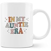 FHUGX Aunt Auntie Mug - Mothers Day Gifts, Gifts from Niece Nephew, Gift for Best Aunt Gift, in My Auntie Era Ceramic Coffee Mug 11oz White