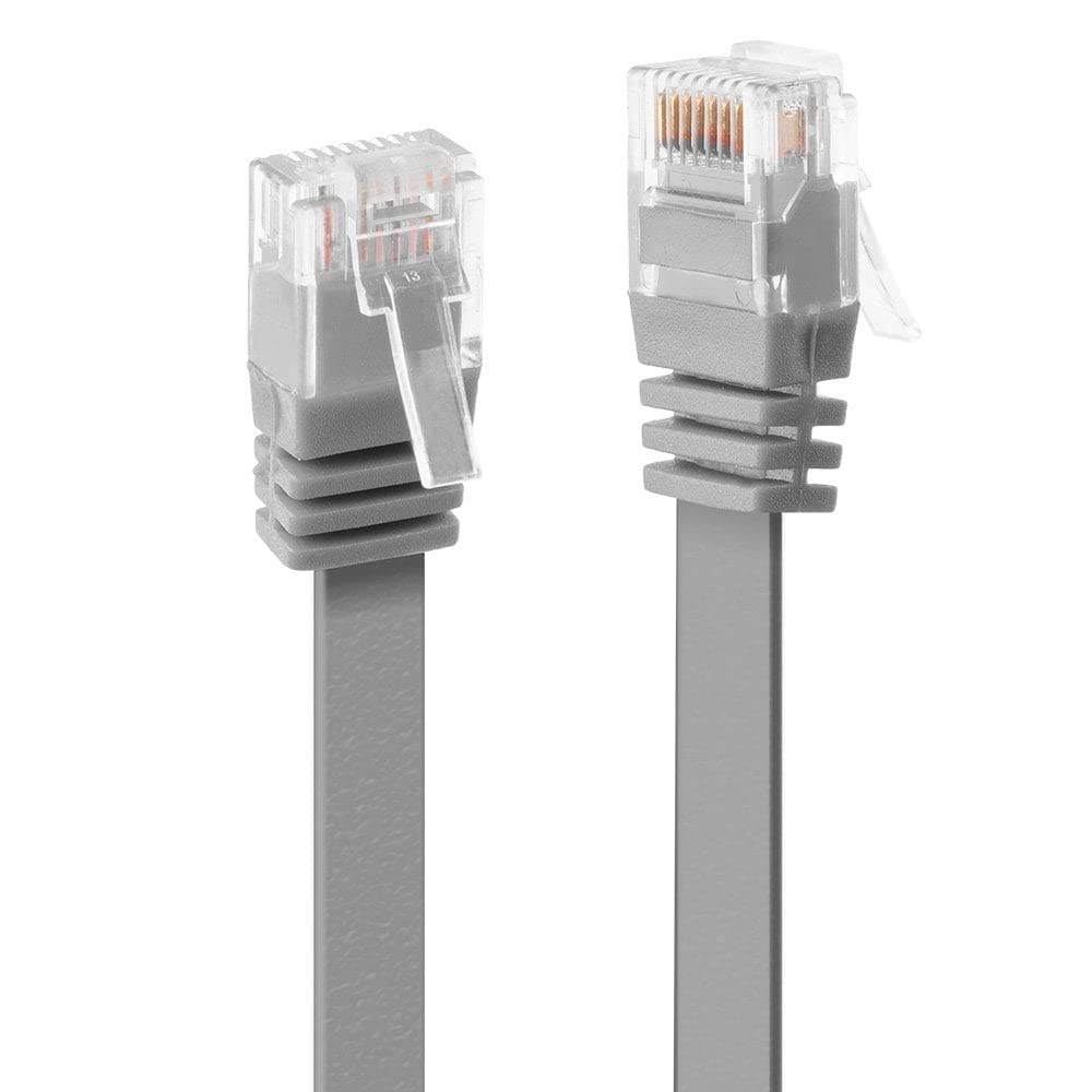 Lindy Flat Ethernet Cable 1m, RJ45 CAT6 Gigabit LAN Ethernet Cable, Bare Copper Core, 1000Mbps High-Speed, 250MHz Patch Cord for Xbox, Switch, PS5, PS4, Router, Modem, Snagless Design