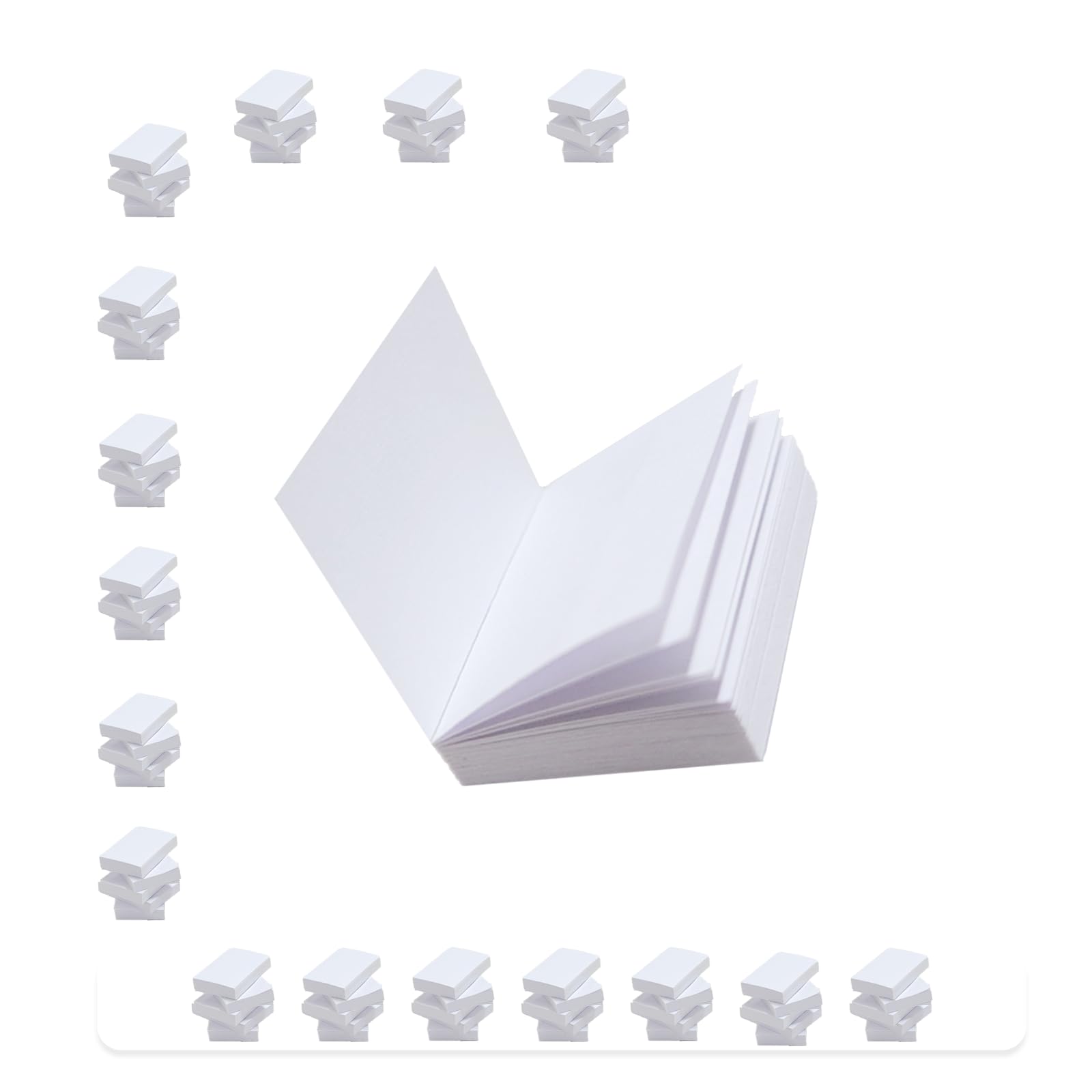 Photo 1 of 120 Pcs Miniatures Blank Books Dollhouse Book 1:12 Scale Mini Books Kit Bookshelf Accessories (Withe, Disorderly, 120)