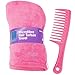ViDi Microfiber Hair Towel Wraps for Women and Girls (2 Pk), Anti-Frizz Quick Dry Hair Turban Towels with Button for Long Short Curly Hair. Free Wide Tooth Comb