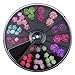 Nail Art,Putars Fashion 3D Rose Flower Nail Art Charm Beads Colorful Resin Nail Tips Manicure Wheel Multicolor (A)