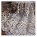 Valuta Beautiful by Design Beige 4 1/2 Yards Retro Floral Embroidered Mesh Lace Dress Edge Lace Trim Fabric Ribbon Wedding Bridal Veils Craft 9 1/2 Inches Wide