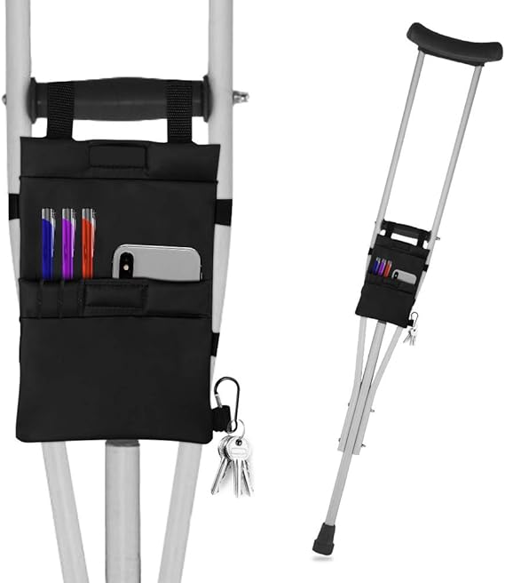 FunCee Crutch Pouch Bag, Lightweight Washable Crutch