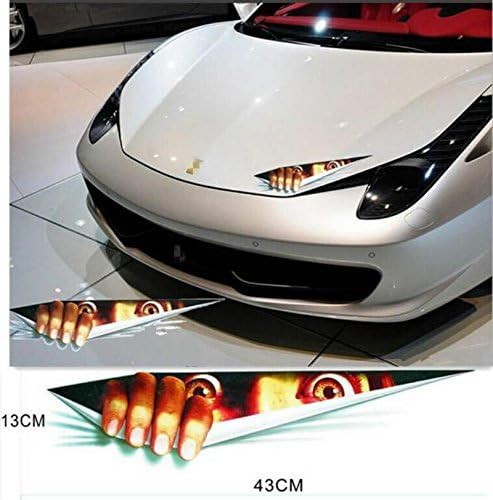 [Shoparound168] 2 Pcs Car Sticker 3D Eyes Peeking Monster Voyeur Car Hoods Trunk Thriller Rear Window