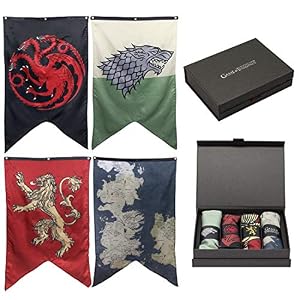 Image of Game of Thrones House Sigils & Westeros Map Wall Banner Gift Set - Set of 4