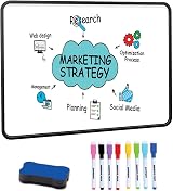 DumanAsen Double Sided Dry Erase Whiteboard with Pens and Eraser Black 12 x 8 in view 8