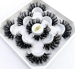 HBZGTLAD new 5 Pairs 25 mm 3d Mink Lashes Bulk Faux