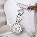 GORBEN Womens Mens Heart Steel Crystal Nurses Pocket Watches Fob Watches,Doctor Paramedic Tunic Brooch Clip On Watch (Silver)