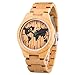 DEALENB Wooden Mens Watches Handmade Natural Wood Watch Lightweight Vintage Wooden Watch Quartz Casual Wrist Watches for Men