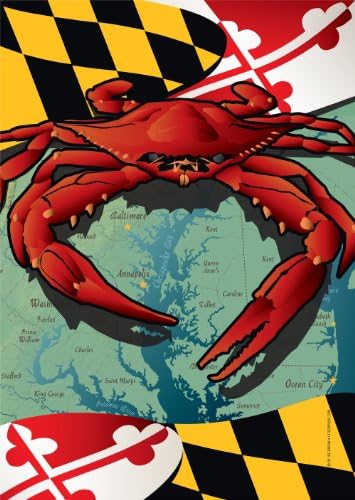 Maryland Red Crab Garden Flag by Joe Barsin, 12x18