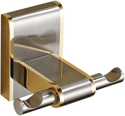 gancho pared,Gancho de latón niquelado cepillado dorado, toallero de