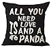 Queen's designer Nordic Style Wildlife Animal Lovers Sweet Warm Saying All You Need is Love and Panda Cotton Linen Decorative Throw Pillow Case Cushion Cover Square 18 
