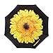 Ylovetoys Unisex Adult Double Layer Folding UV Proof and Windproof Inverted Umbrella with C-shaped Hand for Car Outdoor, Yellow Flower