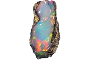 Jaguar Gems AA+ Natural Ethiopian Welo Opal Rough Stone, Raw Crystal, Jewelry Making Gemstone, Ultra Fire Striking Opal, Opal Rock, Handpicked Stone, (H_15x11mm)