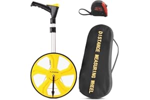 FLZOSPER Measuring Wheel Digital Display,Extendable rod Imperial/Metric Measure Wheel | Up to 99,999Ft/ 99,999M | Portable - with Cloth Backpack & Tape Measure