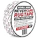 iPrimio NeverCurl Double Sided Extra Thick Rug Tape for Area Rugs on Carpet with Mesh Fabric - 1.5