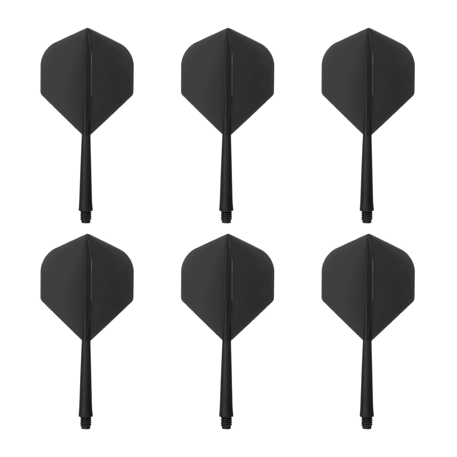 PATIKIL Integrated Dart Shaft and Flights, 6 Pack 2BA Lightweight Plastic Dart Flight Accessory Standard Shape, Black