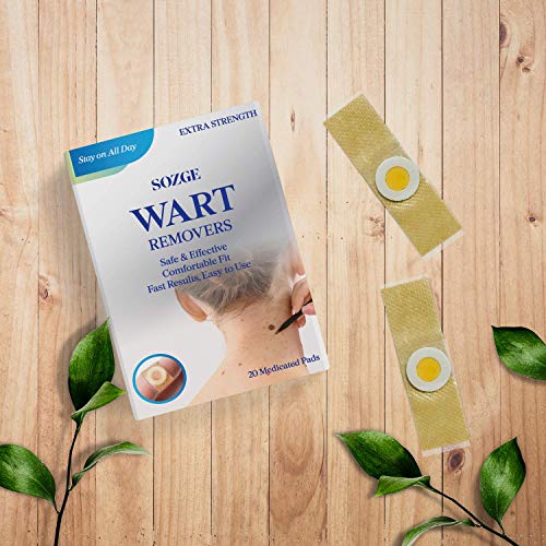 SOZGE Wart Pads Maximum Strength Wart Pads for Flat Warts, Plantar
