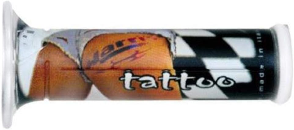 Ariete 01684/F-TA Sport Bike Grips - Tattoo - 120mm/4-3/4in. White