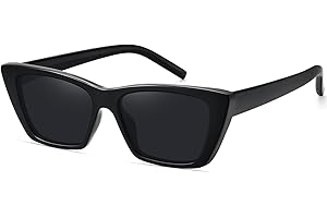 WOWSUN Narrow Small Vintage Polarized Cat Eye Sunglasses for Women