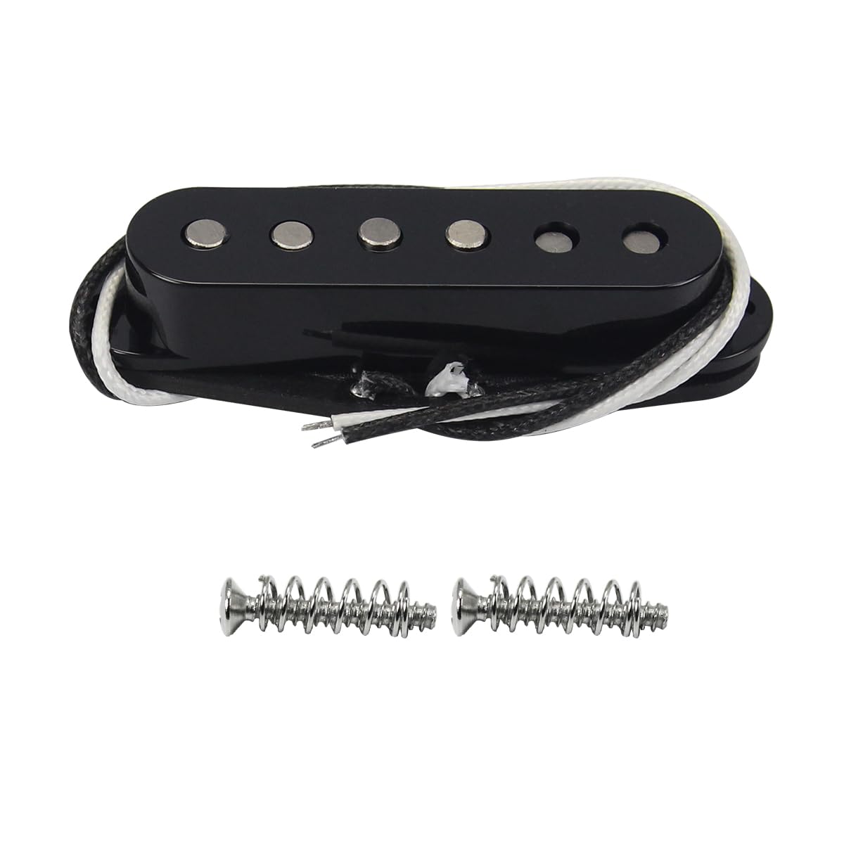 FLEOR Single Coil Pickup Alnico 5 ST Pickups Neck Guitar Pickups Staggered for ST SQ Electric Guitar, Black