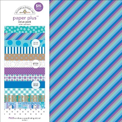 Doodlebug 5173 Paper Plus Value Supplies (12 Pack), 12" x 12", Winter, Multicolor