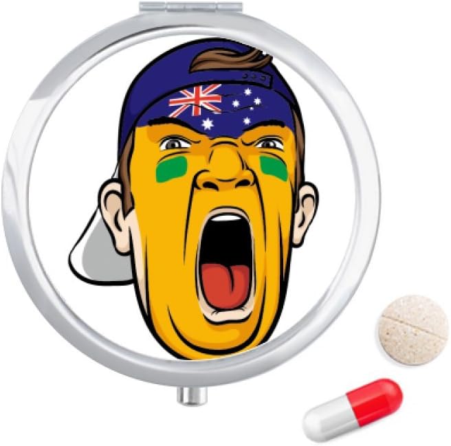 Australia Flag Facial Makeup Head Screaming Cap Pill Case Pocket Medicine Storage Box Container Dispenser