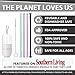 renuSTRAW Original Silicone Collapsible Straw - Folding, Reusable, and Portable Straws for Travel - 12 Piece Set | Includes Cleaning Brush and Carrying Case
