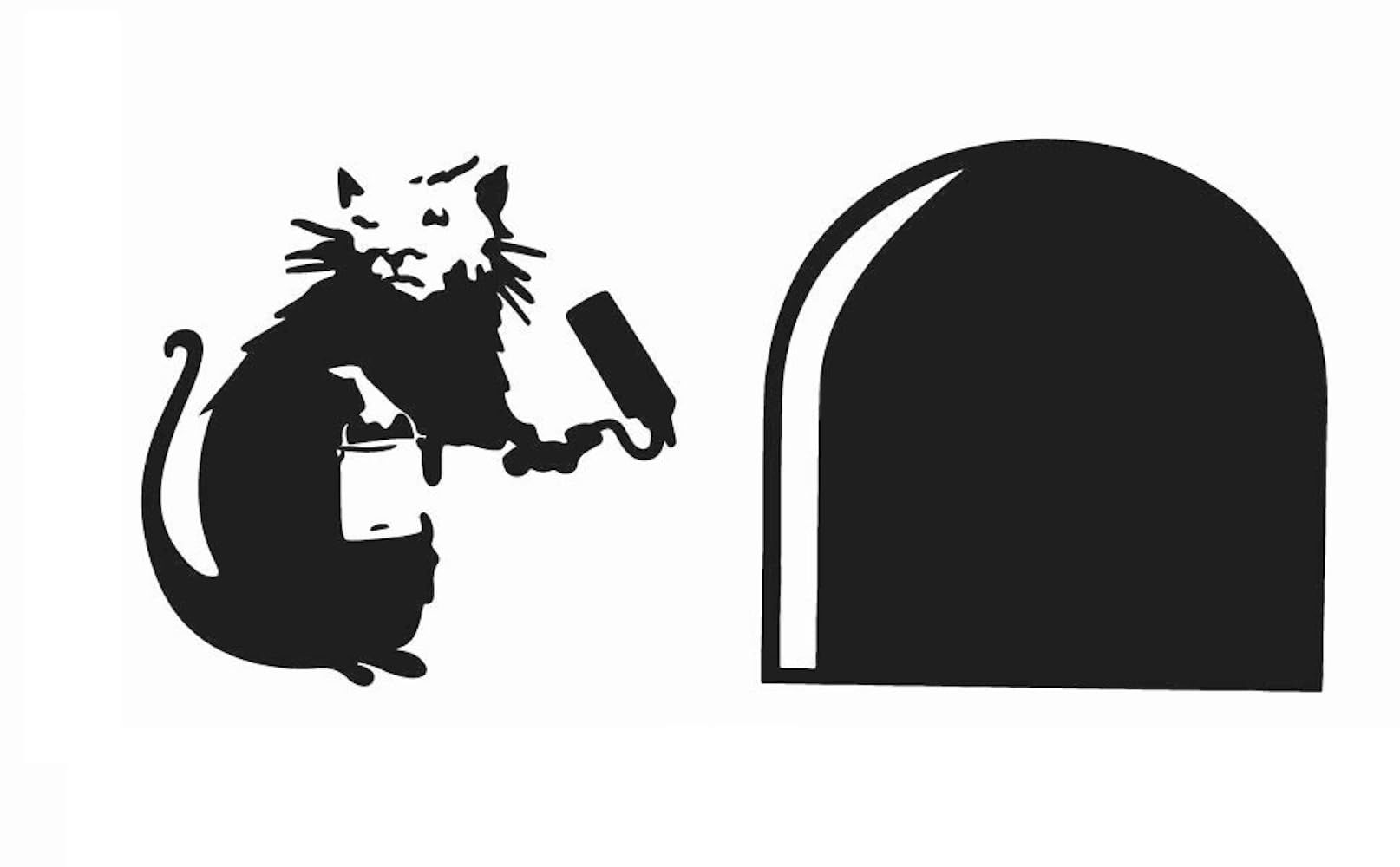 UK_SIGN_SOLUTIONS Banksy Skirting Board Wall Art Bedroom Living Room Lounge Wall Decal (Black, 20cm) by