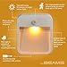 Mr. Beams MB720A Sleep Friendly Battery-Powered Motion-Sensing LED Stick-Anywhere Nightlight with Amber Color Light (6-Pack), White