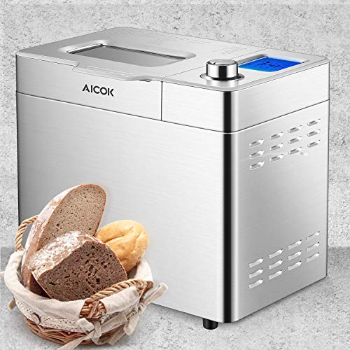 Aicok 2 Pound Bread Maker, 25 Programs Gluten Free Bread Machine with