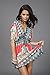 Wander Agio Womens Lace Short Sleeves Princess Dress Printing Beach Cover-up Red,One Size