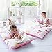 Butterfly Craze Floor Lounger Cover - Machine Washable Floor Mattress Cover - Versatile Seating & Sleeping Pad Alternative - Guest Bed Option for Sleepovers - King Size, Pink Ballerina