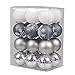 KI Store 2.36-Inch Shatterproof Christmas Tree Decoration Ball Set, Gray and White