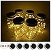Decorman Solar Mason Jar Lid Lights, 6 Pack 20 LED Waterproof String Fairy Star Firefly Jar Lids Lights for Patio Garden Yard Lawn Party Wedding Christmas Decoration(Jars & Hangers Not Included)