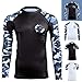 Gold BJJ Jiu Jitsu Rashguard - Camo Long Sleeve Rash Guard Compression Shirt for No-Gi, Gi, MMA (Black Camo, M)