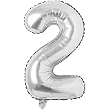 40 inch Letter Balloons Silver Alphabet Number Balloon Foil Mylar Party Wedding Bachelorette Birthday Bridal Shower Graduatio