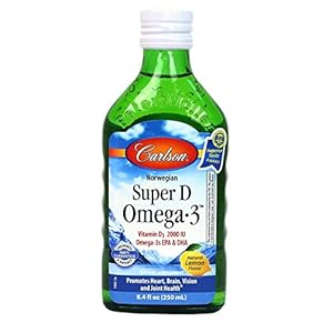 Carlson Labs Super D Omega-3 Natural Vitamin D, 8.4 Ounce Glass Bottle