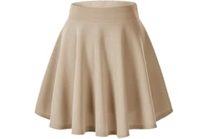 Afibi Casual Mini Stretch Waist Flared Plain Pleated Skater Skirt