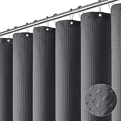 Dynamene Charcoal Grey Fabric Shower Curtain