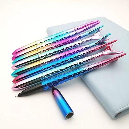 g4gift plastic cute gel pen for office school children gift stationery supplies birthday return gifts for kids -(pack of 6 pens) (mermaid pens) (blue gel pen)- Multi color