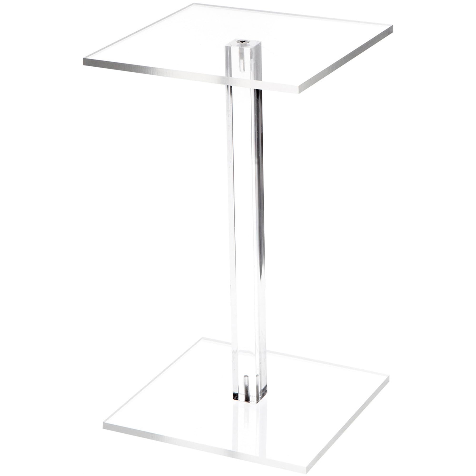 Plymor Brand Clear Acrylic Square Barbell Pedestal Riser 10.5" H x 6" W x 6" D (1/4" thick)