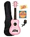 Kala MK-SD-PKBURST Makala Dolphin Soprano Ukulele - Pink Burst Bundle with Gig Bag, Tuner, Austin Bazaar Instructional DVD, and Polishing Cloth