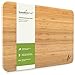 Large Bamboo Cutting Board for Kitchen | Wood Cutting Board | Butcher Block – Knife Friendly for Chopping Meat and Vegetables – Sleek 2-in-1 Drain Board 17 x 12.5
