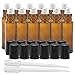 Pack of 12, 10ml Amber Glass Roll On Bottles With Stainless Steel Roller Ball for Essential Oil, Aromatherapy by Mavogel - 23ml Dropper Included