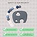 Pacifier Clip TYRY.HU Teething Toys BPA Free Silicone Elephant Teether with Binkie Holder for Boys, Girls, Baby Shower Gift (Blue)