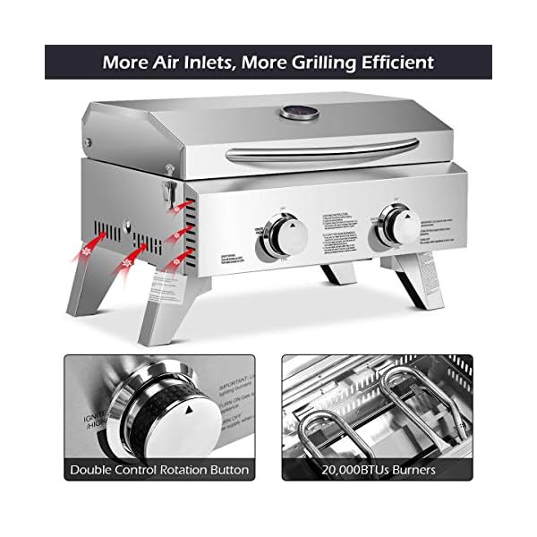 Giantex-Propane-Tabletop-Gas-Grill-Stainless-Steel-Two-Burner-BBQ-with-Foldable-Leg-20000-BTU-Perfect-for-Camping-Picnics-or-Any-Outdoor-Use-22-x-18-x-15-Silver